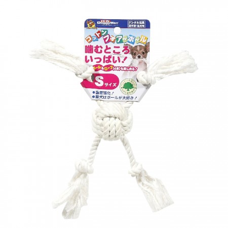 犬用自然素材棉質潔牙四向拉索玩具-S