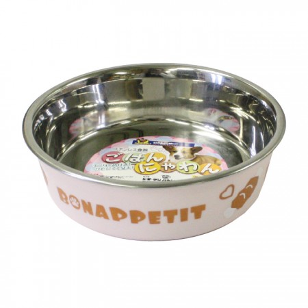 犬用肉骨頭彩繪橡膠止滑碗-粉紅色S