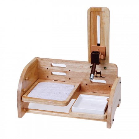 犬貓用高質感木製立式可調餐飲桌組