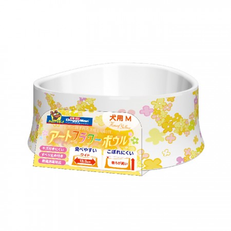 犬用花瓣多用途防滑碗-蜜蜂黃M
