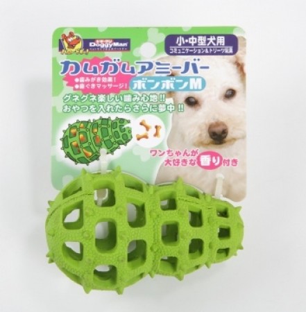 犬用益智橡膠玩具-綠色葫蘆M