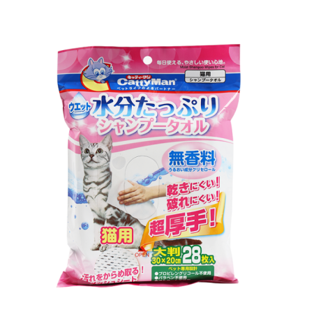 貓用乾洗澡濕巾28抽