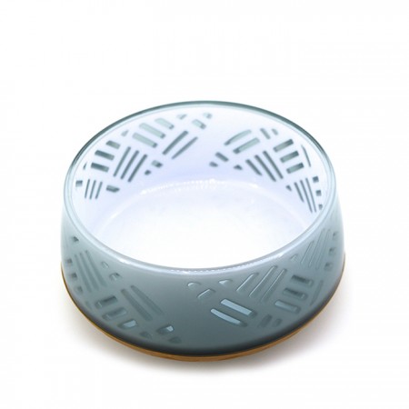 犬用日式禪風碗S-銀錫白