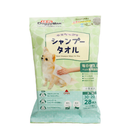 小型犬用乾洗澡濕巾 28抽