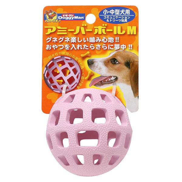 犬用網狀球型橡膠玩具-M