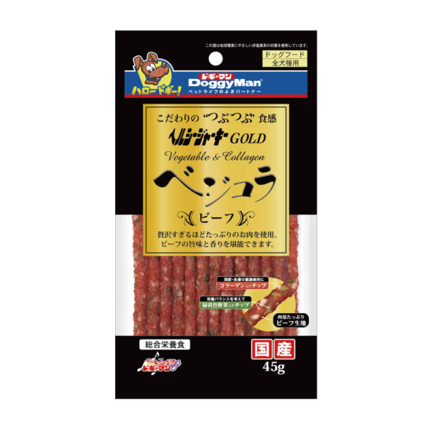 犬用金牌長切野菜牛肉條 45g
