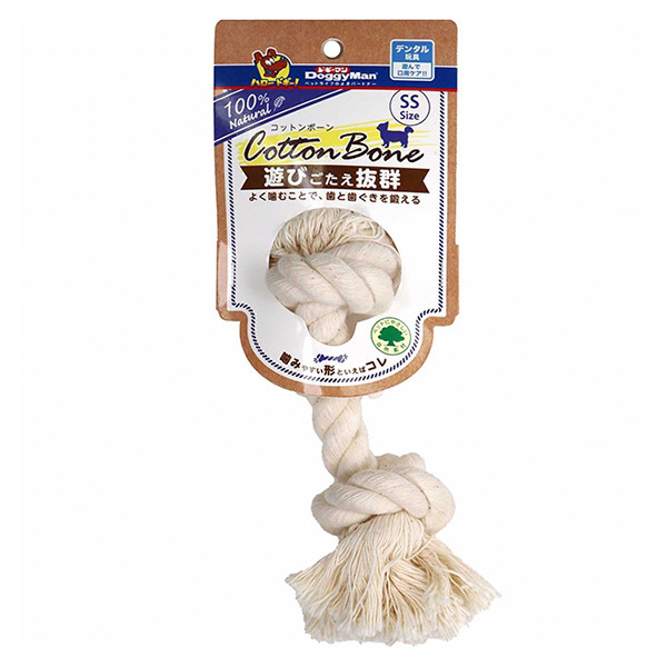 犬用自然素材棉質潔牙拉索玩具-SS