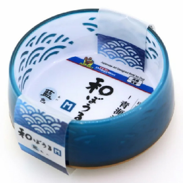 犬用日式禪風碗M-深海藍