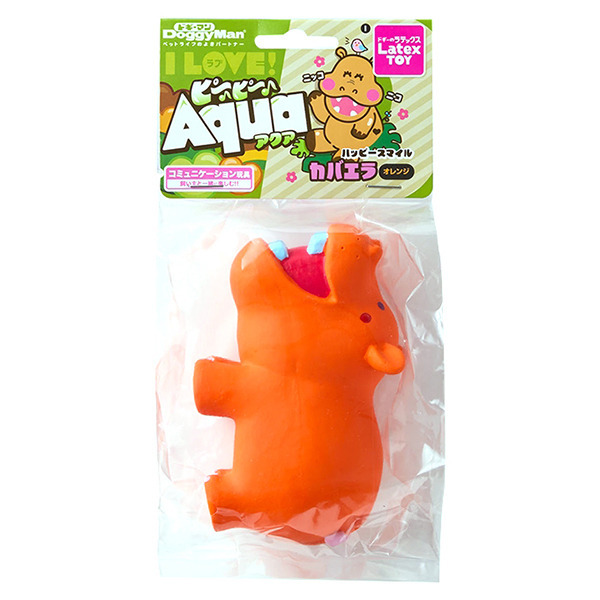 犬用吱吱乳膠玩具-海樂園橘河馬