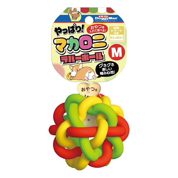 犬用通心粉橡膠球 M