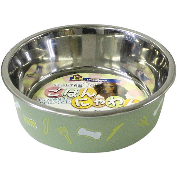 犬用馬卡龍彩繪橡膠止滑碗-草綠色SS